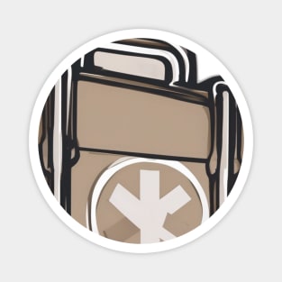 Stylish Adventure Suitcase Icon Tee Design No. 788 Magnet